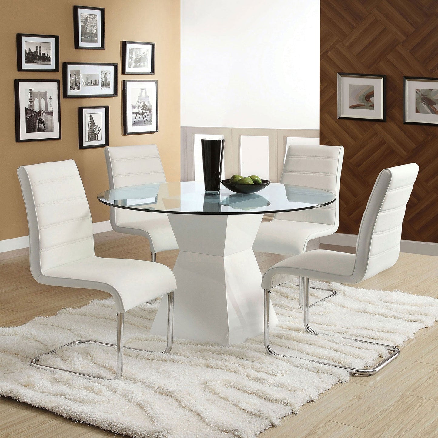 Mauna White Round Dining Table FOA East