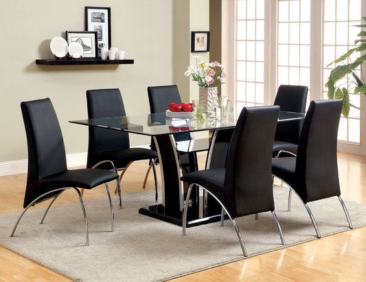 Glenview Black 7 Pc. Dining Table Set FOA East