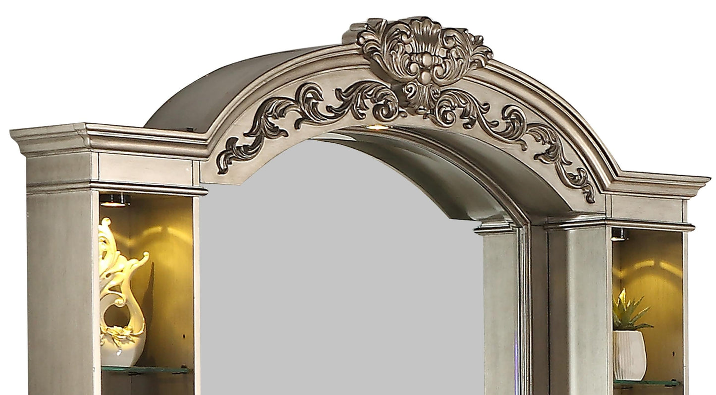 Platinum Traditional Style Mirror in Gold finish Wood Cosmos Furniture