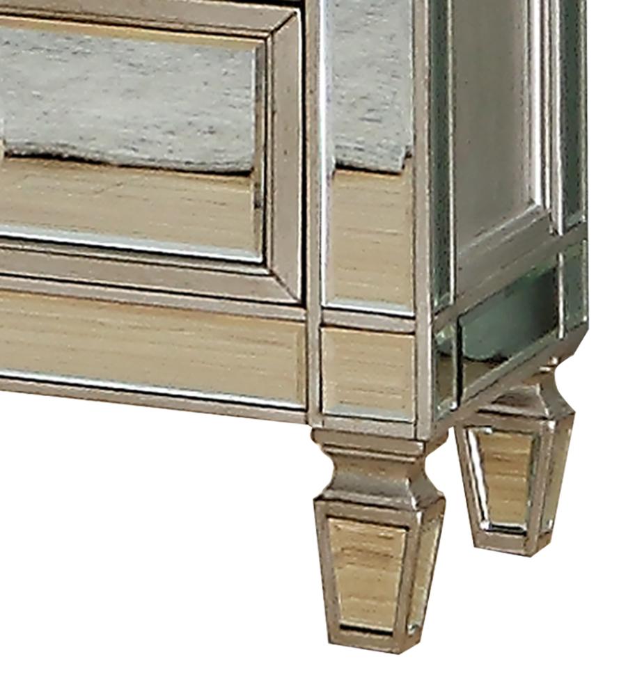 Brooklyn Contemporary Style Nightstand in Silver finish Wood Cosmos Furniture