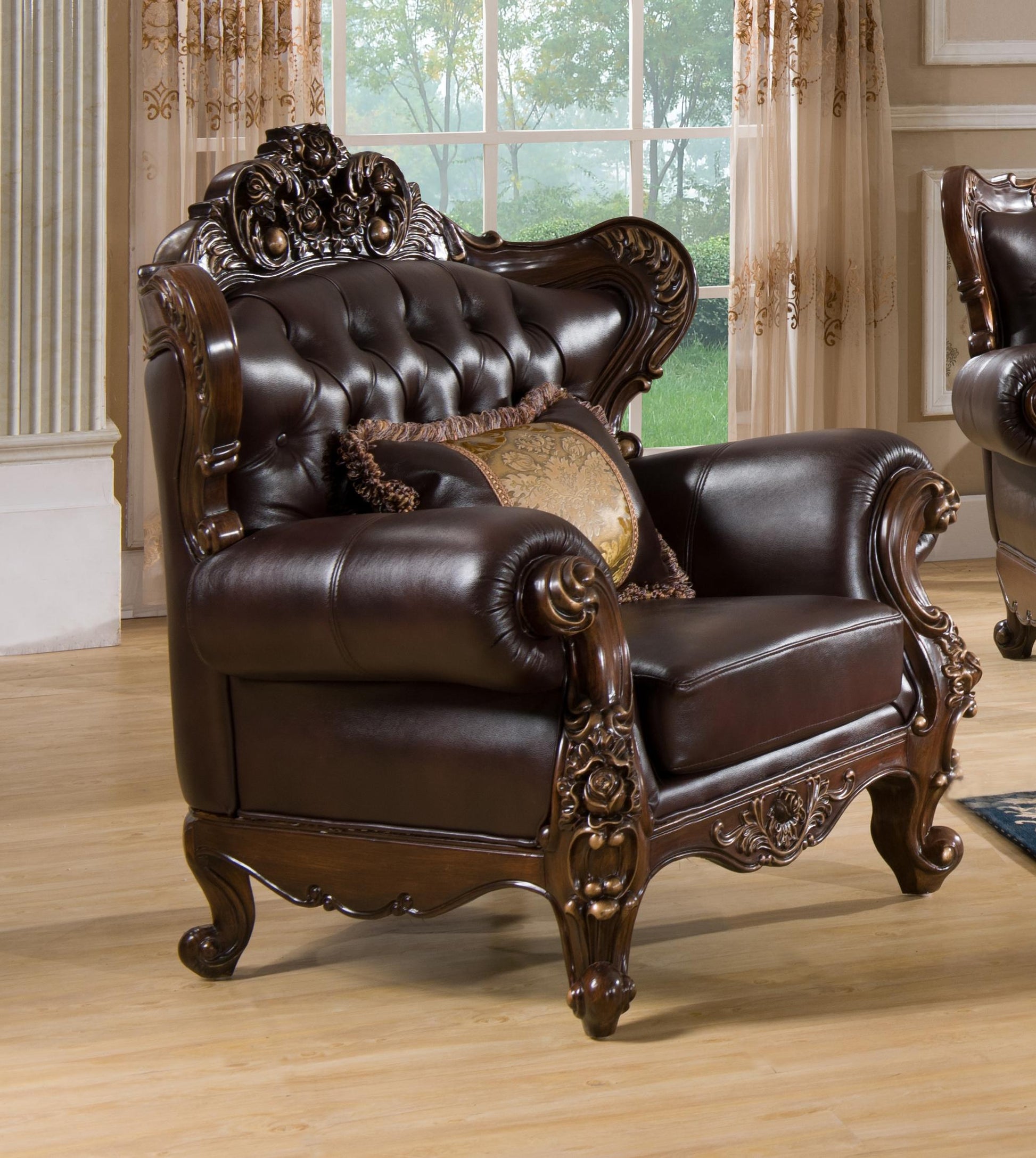 Vanessa Traditional Style Chair in Walnut finish Wood Cosmos Furniture