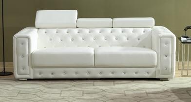 Charlise Modern Style White Sofa in Faux Leather Cosmos Furniture