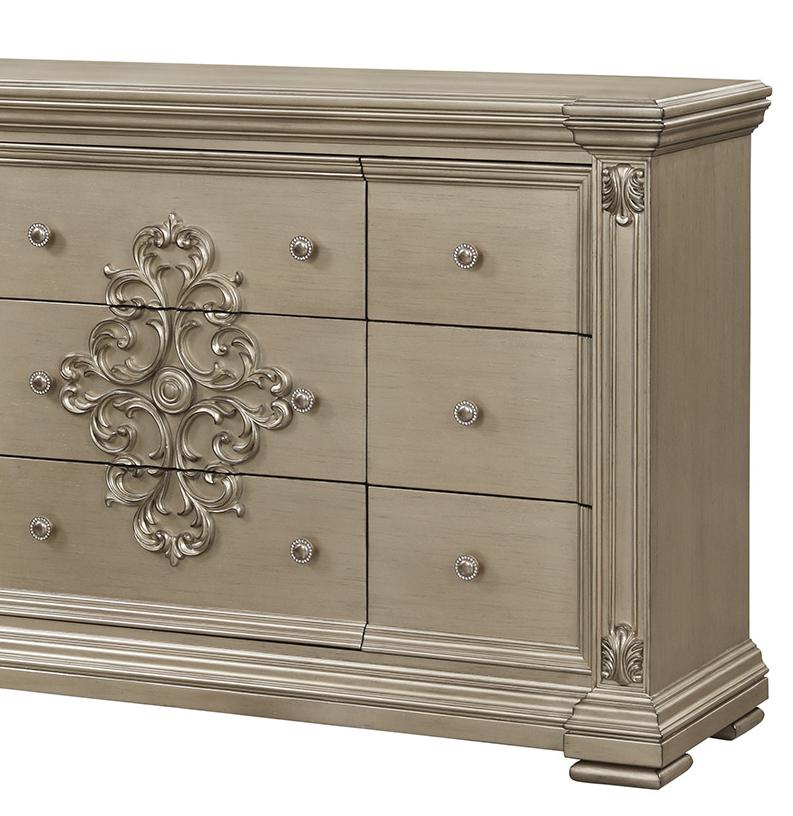 Alicia Transitional Style Dresser in Beige finish Wood Cosmos Furniture