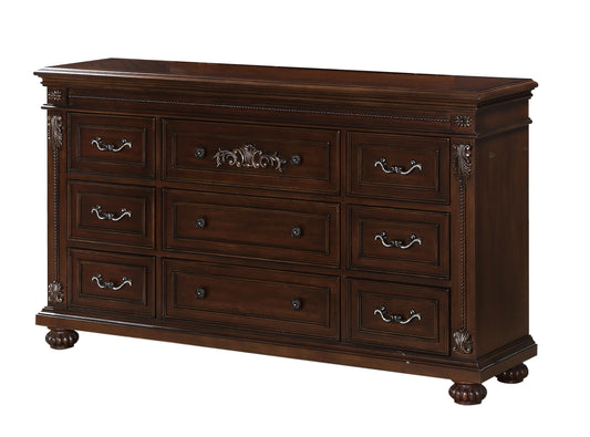 Destiny Traditional Style Dresser in Cherry finish Wood Cosmos Furniture