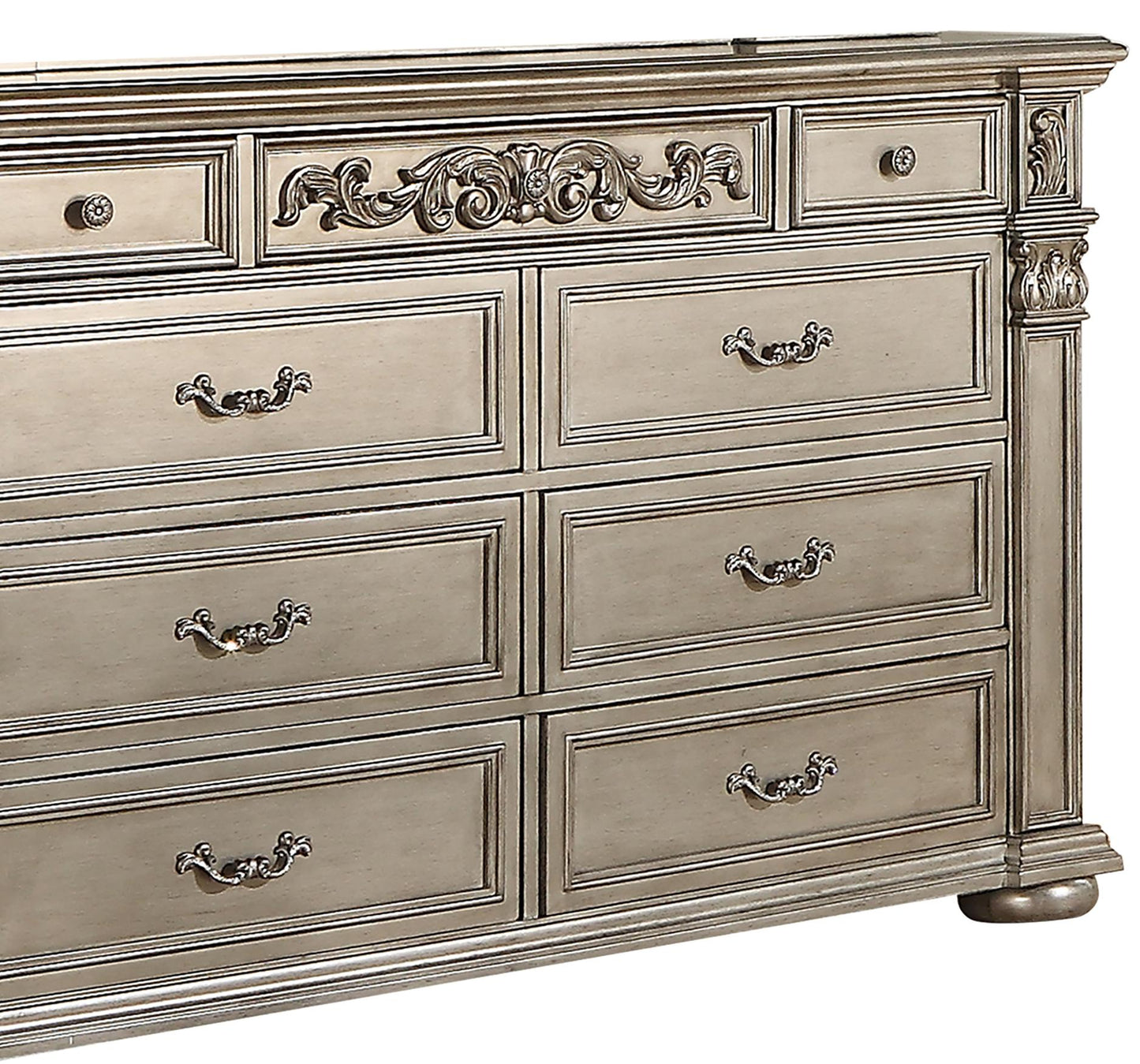 Platinum Traditional Style Dresser in Gold finish Wood Cosmos Furniture