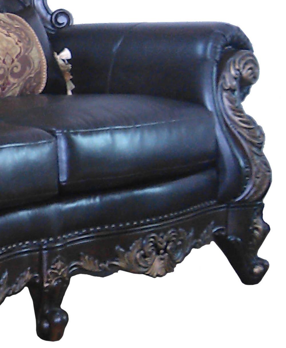 Britney Traditional Style Sofa in Cherry finish Wood Cosmos Furniture