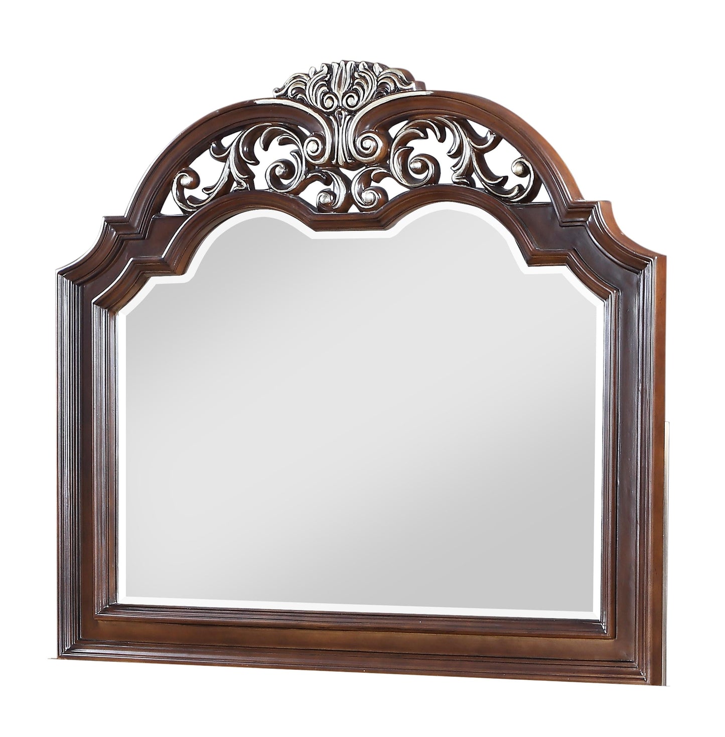 Rosanna Traditional Style Mirror in Cherry finish Wood Cosmos Furniture