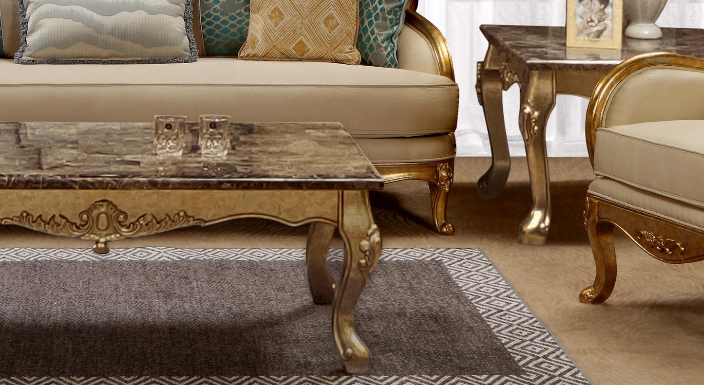 Majestic Transitional Style End Table in Gold finish Wood Cosmos Furniture