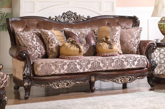 Phoenix Transitional Style Sofa in Cherry finish Wood Cosmos Furniture