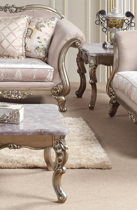 Ariana Traditional Style End Table in Champagne finish Wood Cosmos Furniture