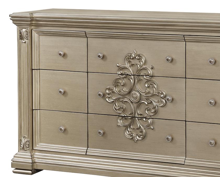 Alicia Transitional Style Dresser in Beige finish Wood Cosmos Furniture