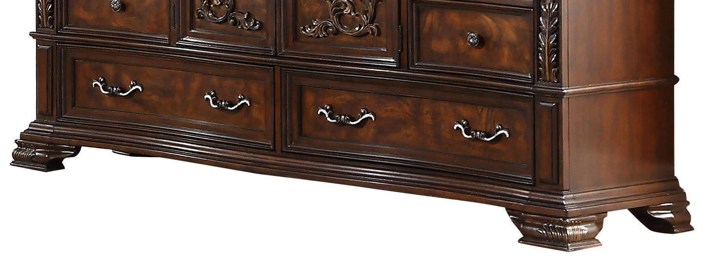 Santa Monica Traditional Style Dresser in Cherry finish Wood Cosmos Furniture