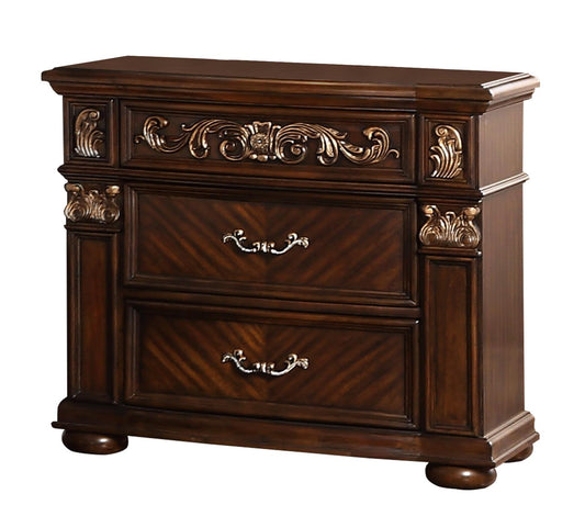 Aspen Traditional Style Nightstand in Cherry finish Wood Cosmos Furniture