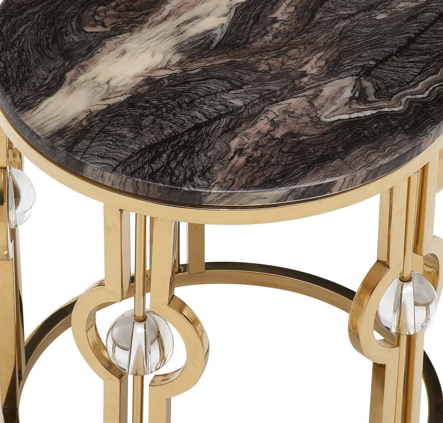 Fallon Modern Style Marble End Table with Metal Base Cosmos Furniture