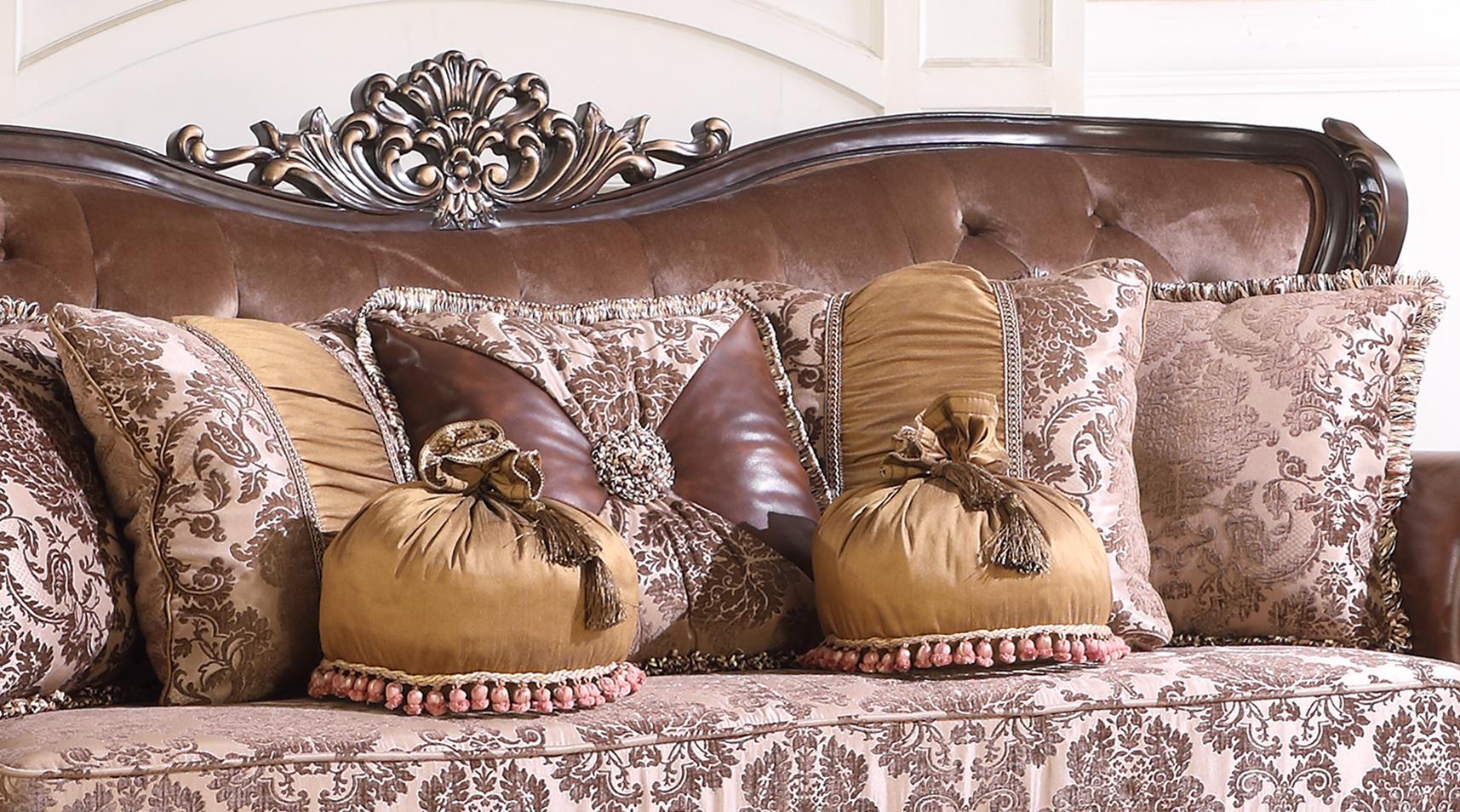 Phoenix Transitional Style Sofa in Cherry finish Wood Cosmos Furniture