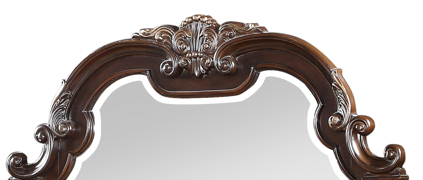 Destiny Traditional Style Mirror in Cherry finish Wood Cosmos Furniture