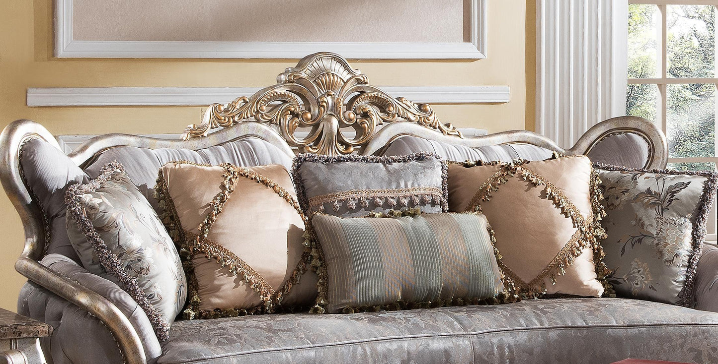 Oprah Traditional Style Sofa in Metallic finish Wood Cosmos Furniture