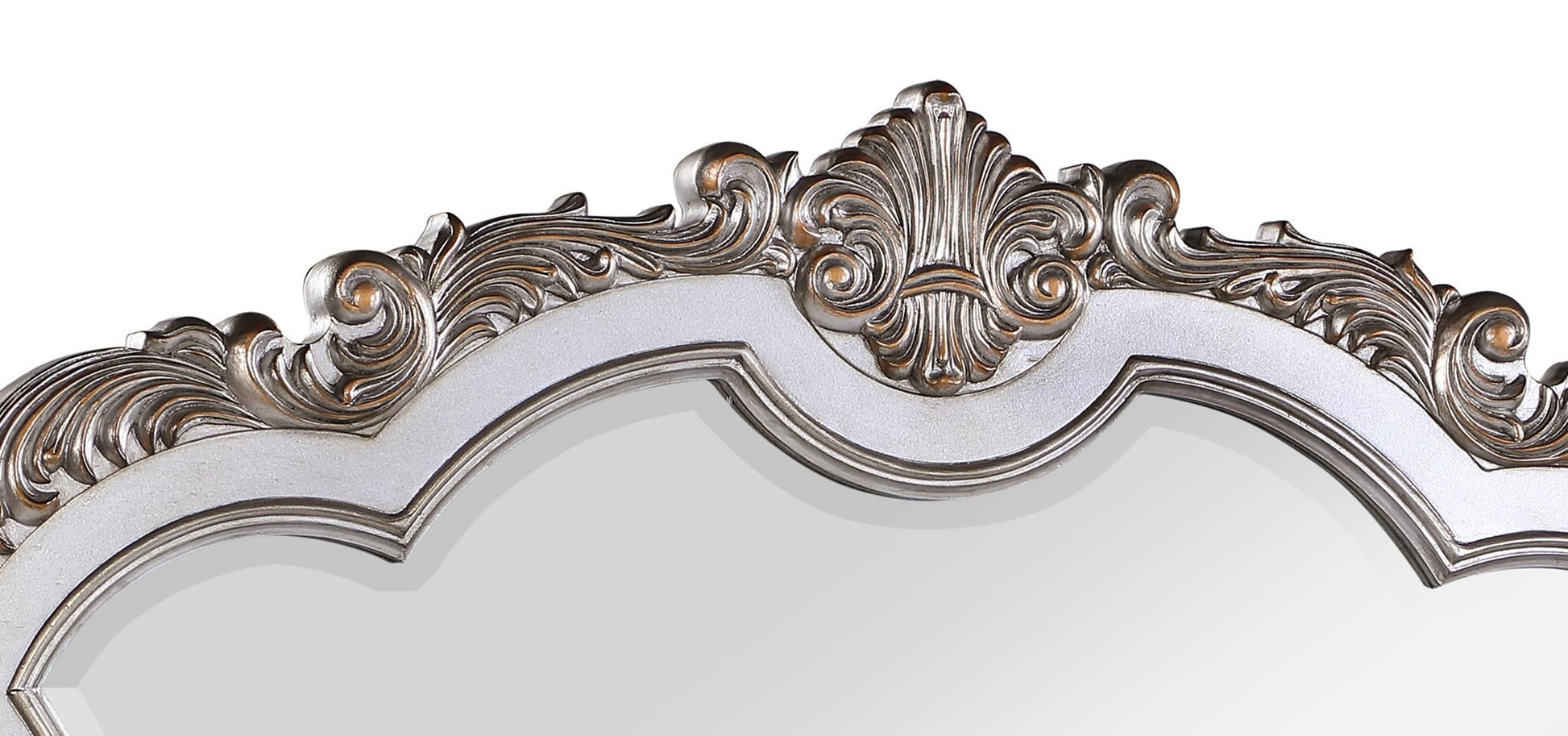 Melrose Transitional Style Mirror in Silver finish Wood Cosmos Furniture