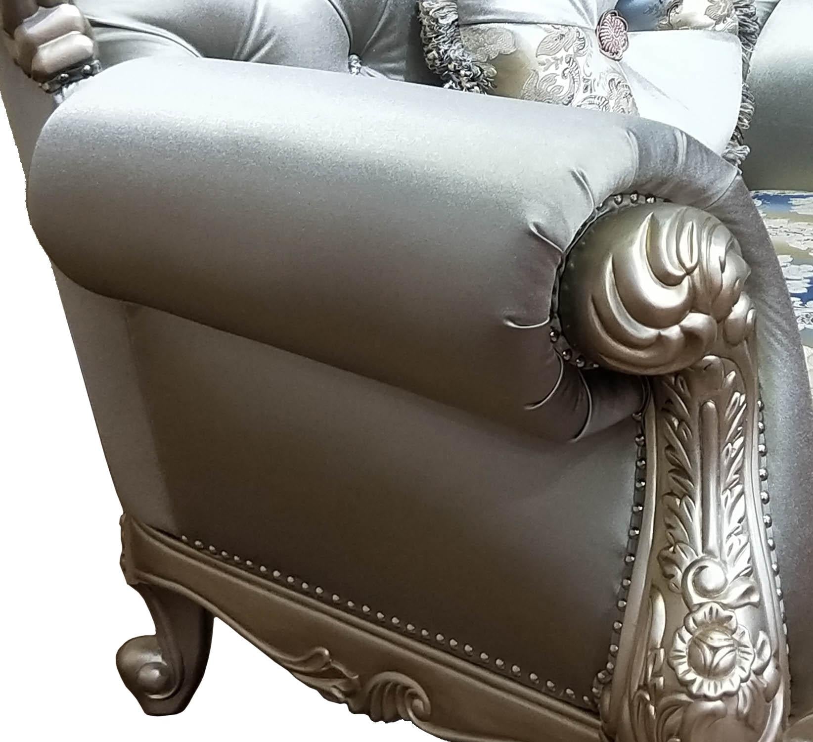 Ariel Transitional Style Chair in Silver finish Wood Cosmos Furniture