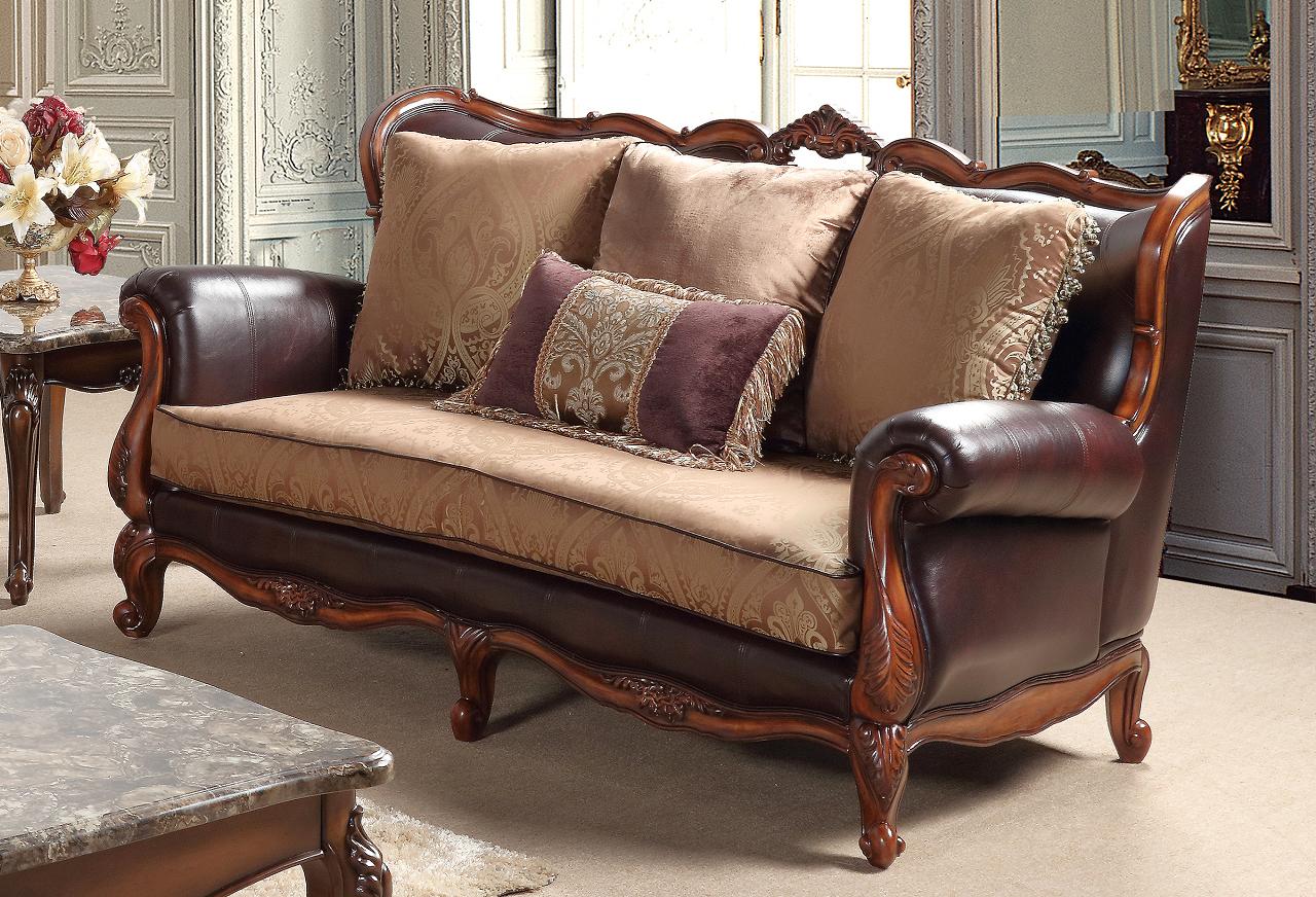 Anne Traditional Style Loveseat in Cherry finish Wood Cosmos Furniture