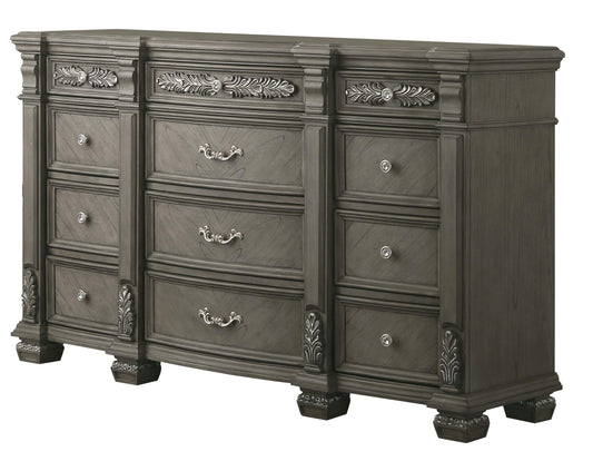 Silvy Transitional Style Dresser in Gray finish Wood Cosmos Furniture