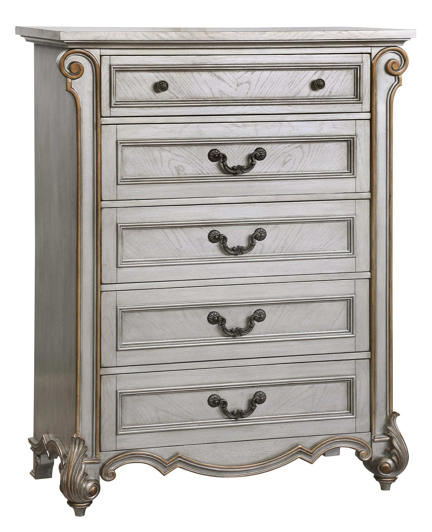 Melrose Traditional Style Chest in Silver finish Wood Cosmos Furniture