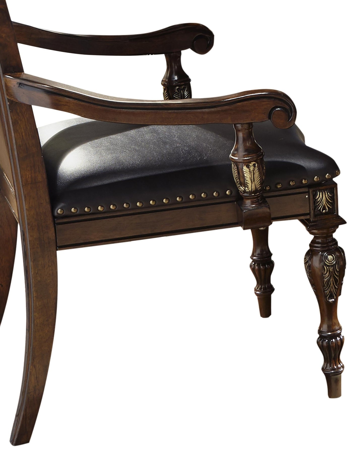 Rosanna Traditional Style Dining Arm Chair in Cherry finish Wood Cosmos Furniture