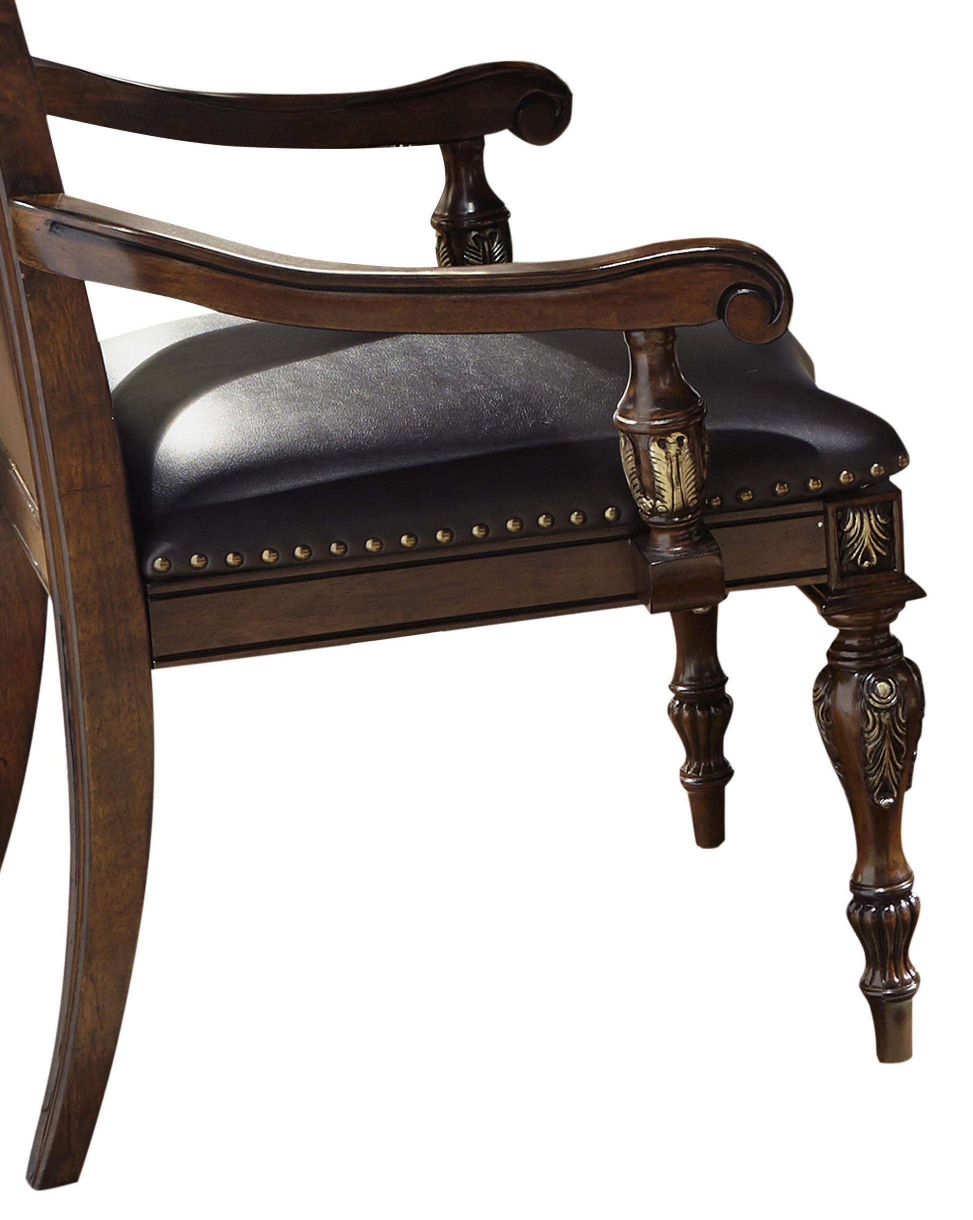 Rosanna Traditional Style Dining Arm Chair in Cherry finish Wood Cosmos Furniture