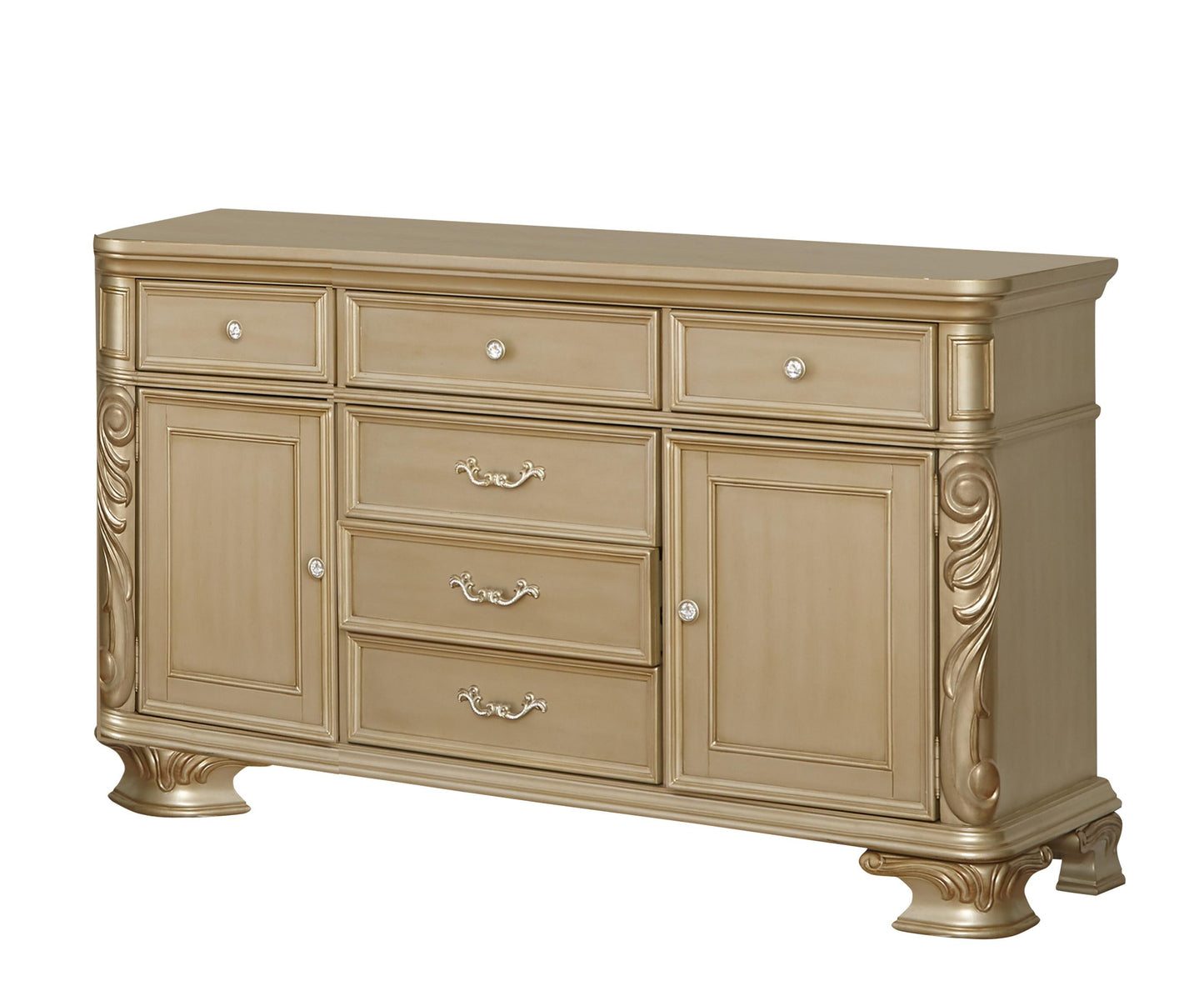 Miranda Transitional Style Dining Buffet in Gold finish Wood Cosmos Furniture