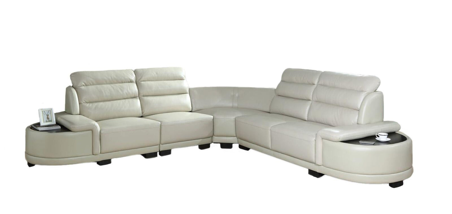 Orchid White Sectional in Faux Leather Cosmos Furniture