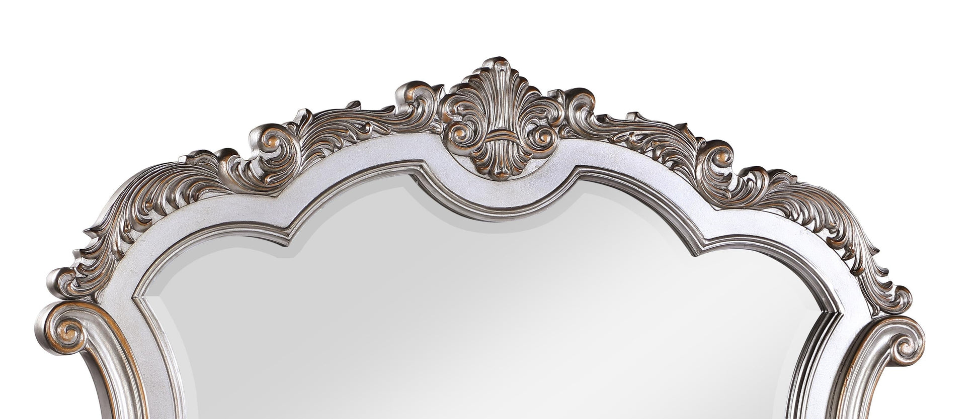 Melrose Transitional Style Mirror in Silver finish Wood Cosmos Furniture