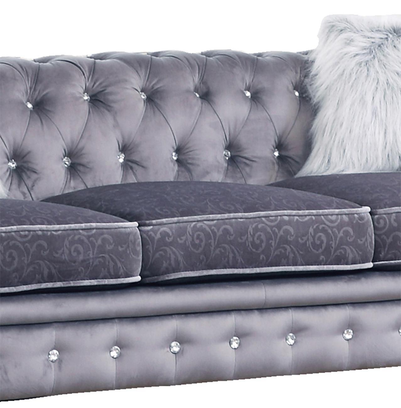 Sahara Modern Style Gray Sofa with Acrylic legs Cosmos Furniture