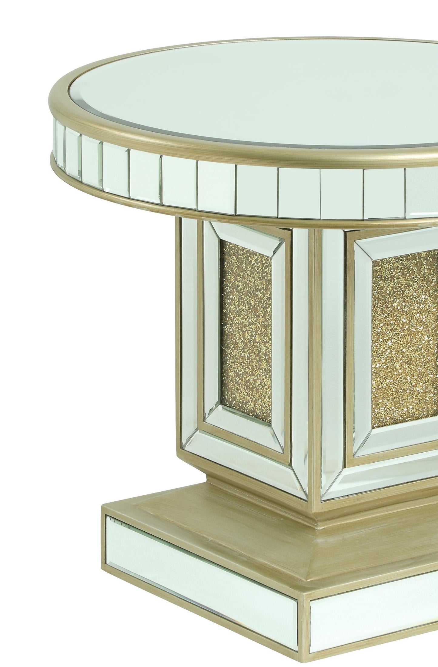 Harlow Modern Style Glass End Table with Gold fiinish Cosmos Furniture