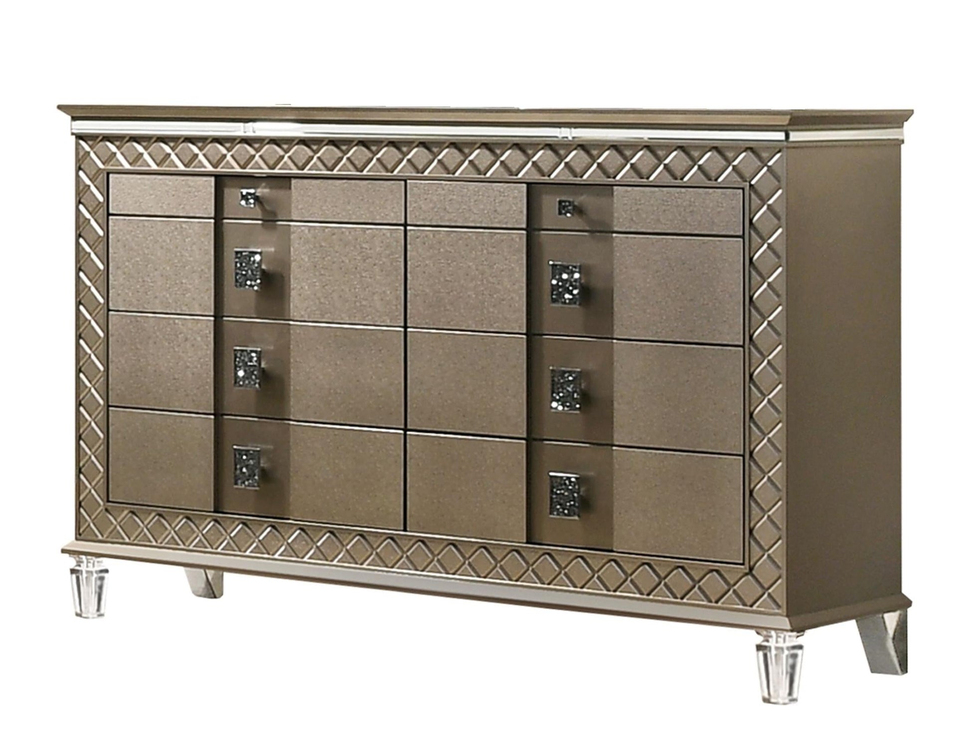 Coral Contemporary Style Dresser in Bronze finish Wood Cosmos Furniture