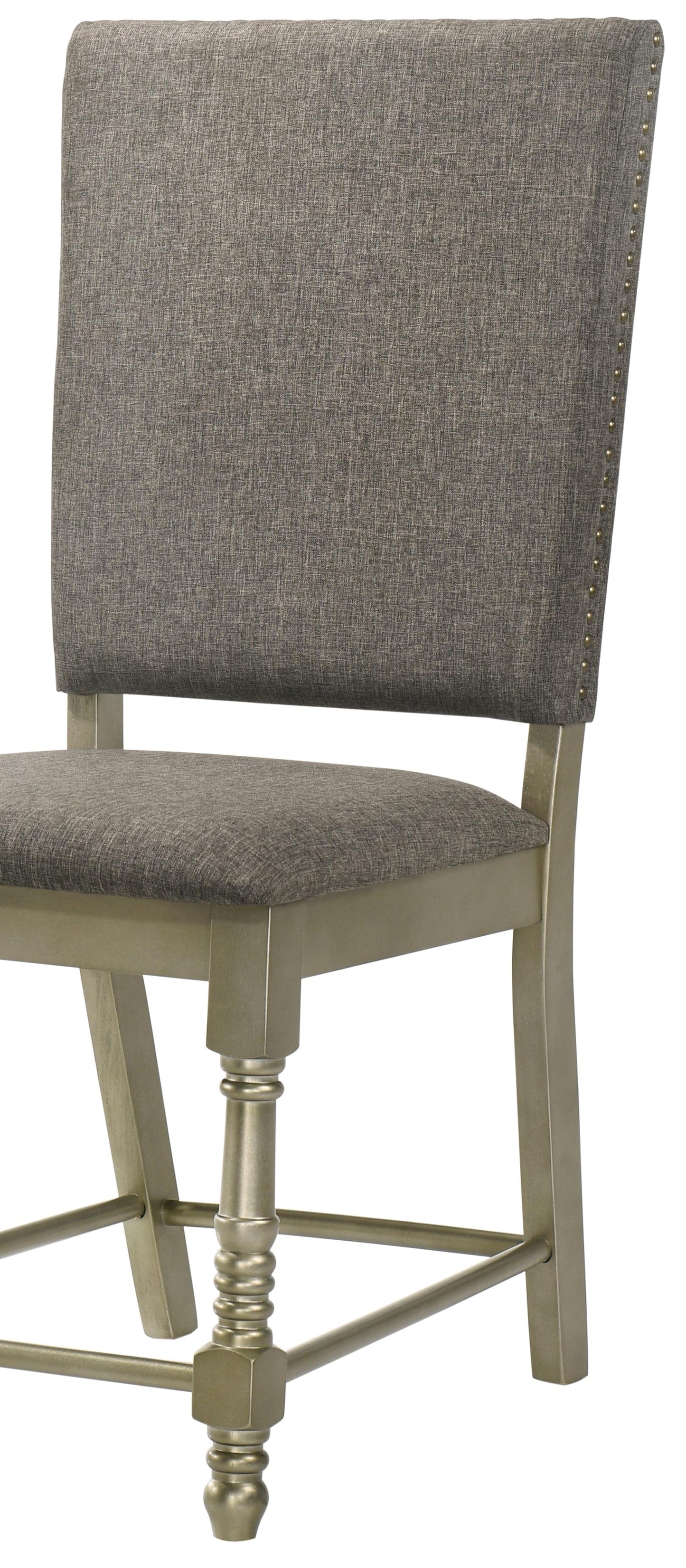 Eden Transitional Style Dining Chair in Dark Gray Fabric Cosmos Furniture