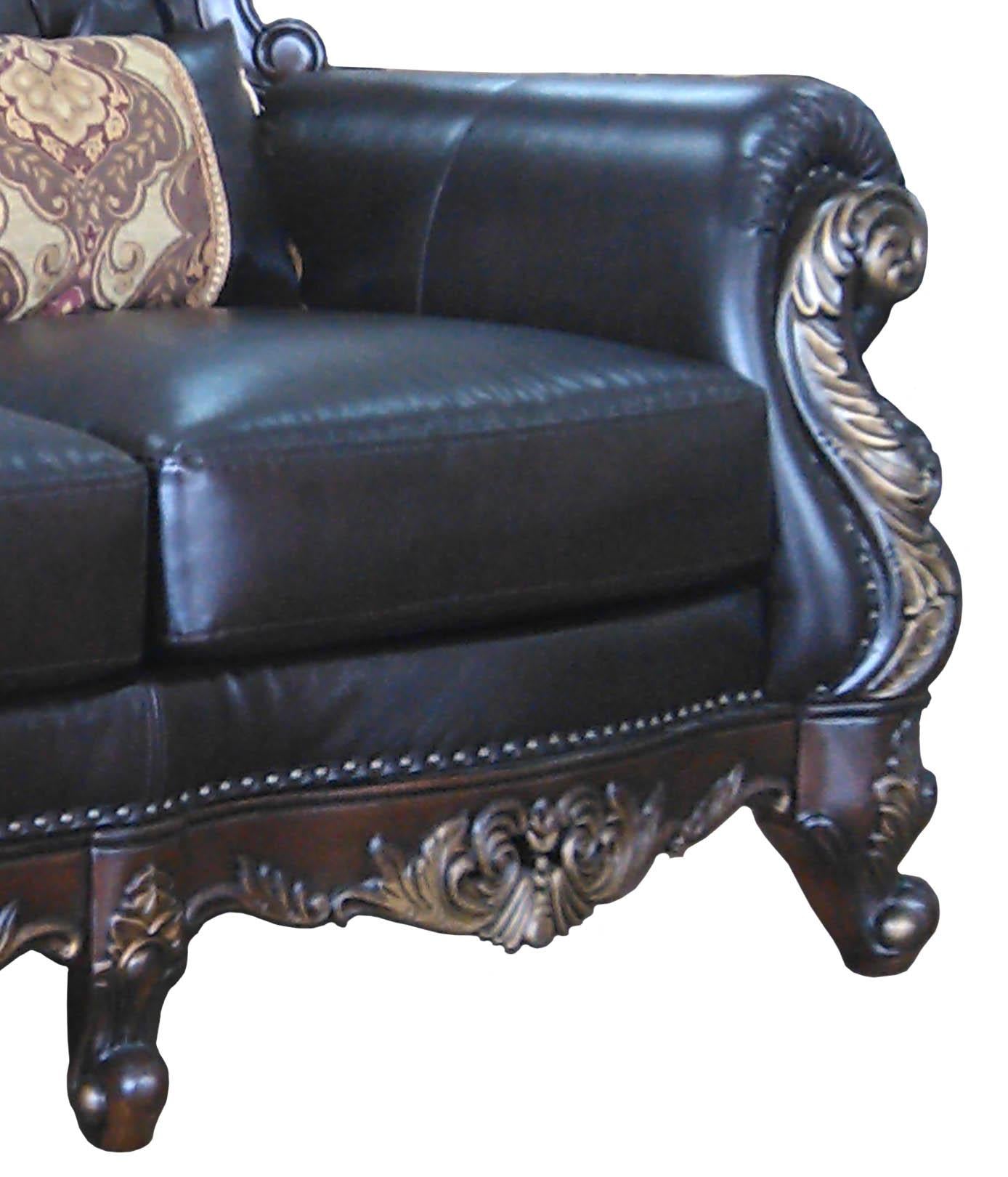 Britney Traditional Style Loveseat in Cherry finish Wood Cosmos Furniture