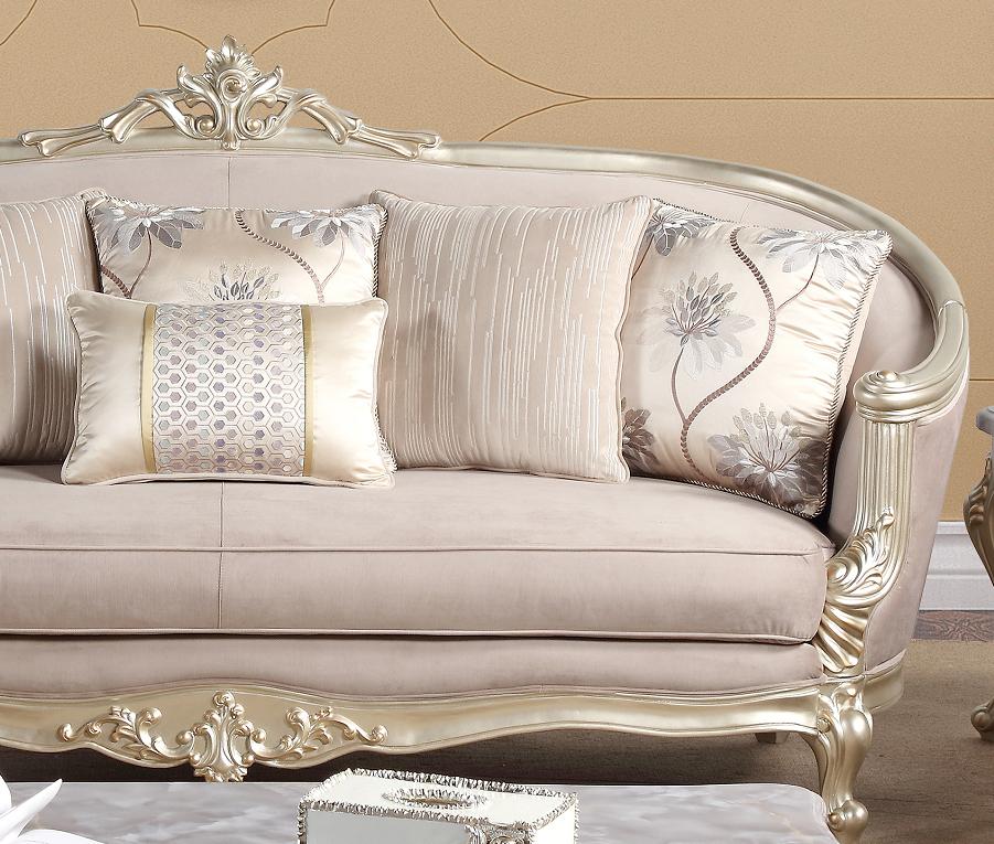 Elanor Traditional Style Sofa in Champagne finish Wood Cosmos Furniture