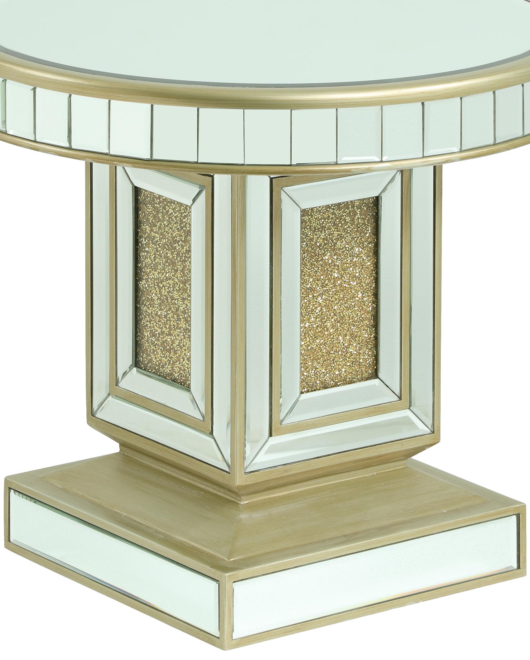 Harlow Modern Style Glass End Table with Gold fiinish Cosmos Furniture