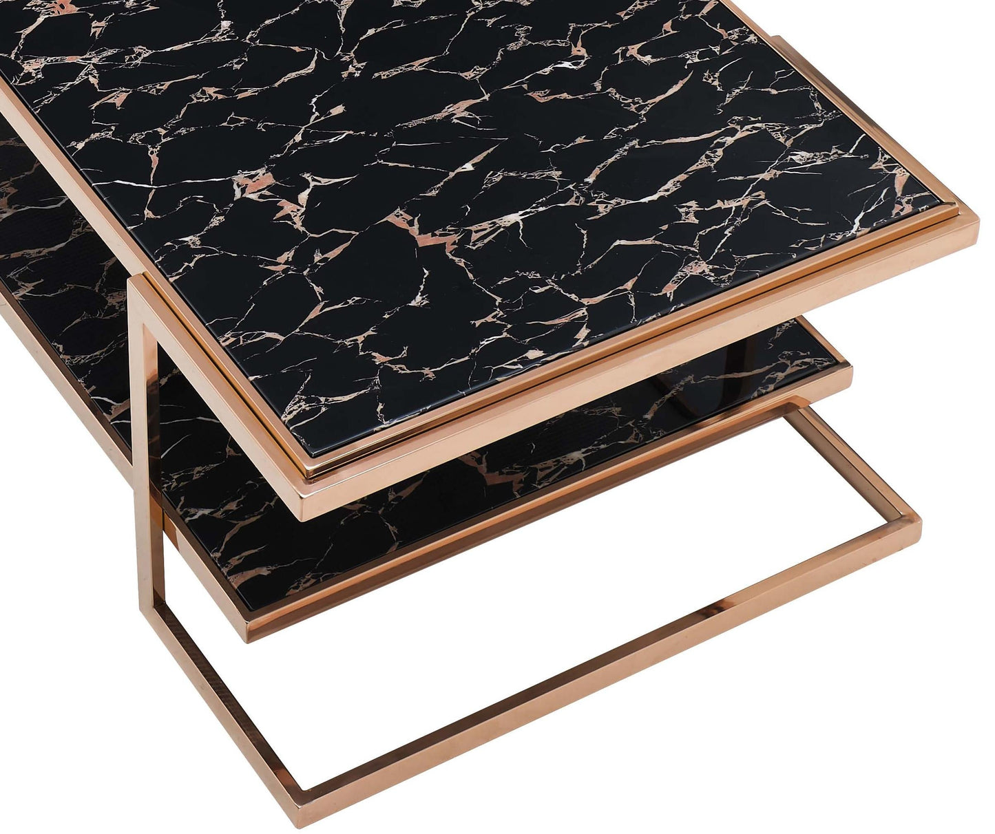 Tahira Modern Style Marble Coffee Table with Metal Base Cosmos Furniture