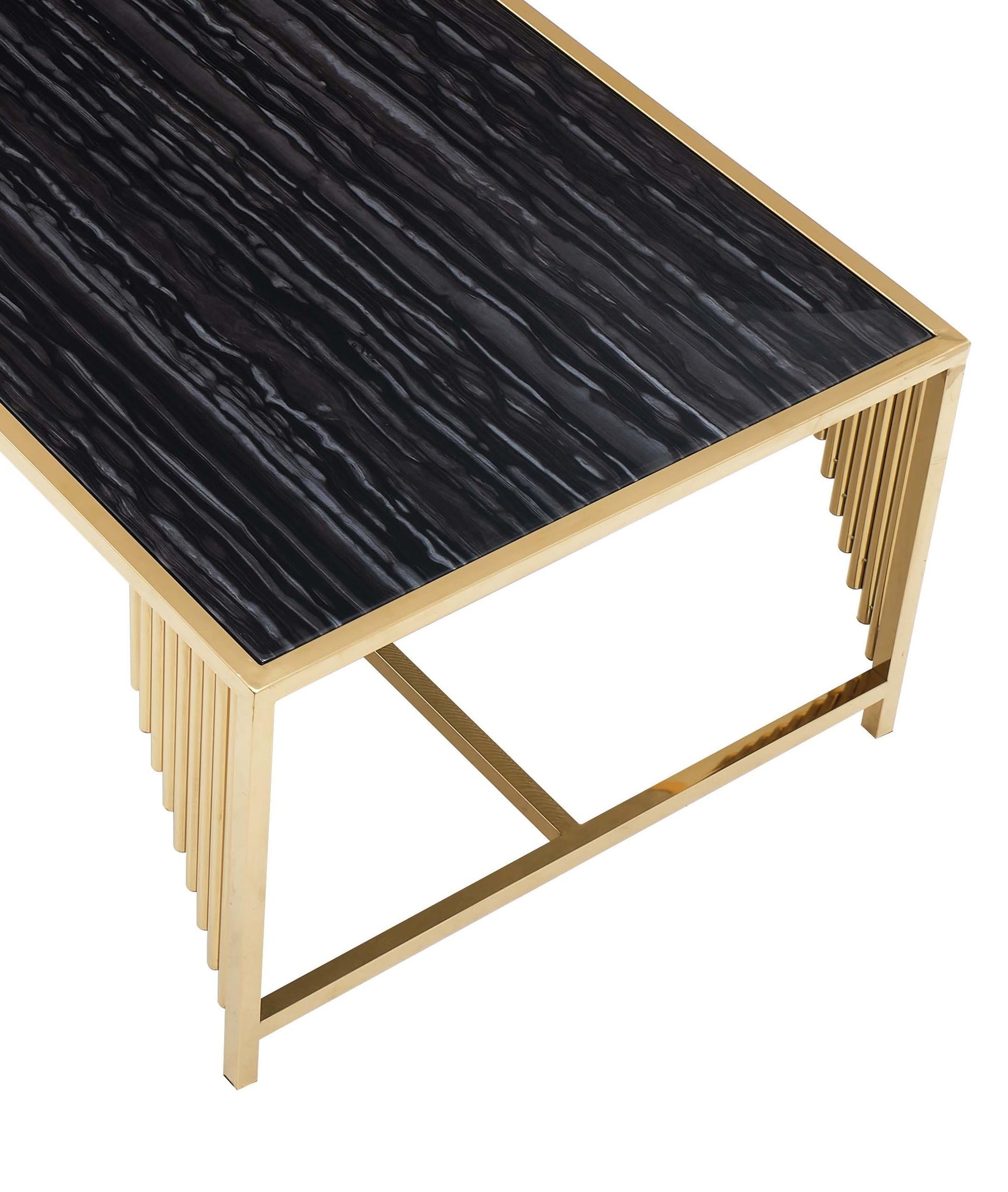 Belva Modern Style Marble Coffee Table with Metal Base Cosmos Furniture