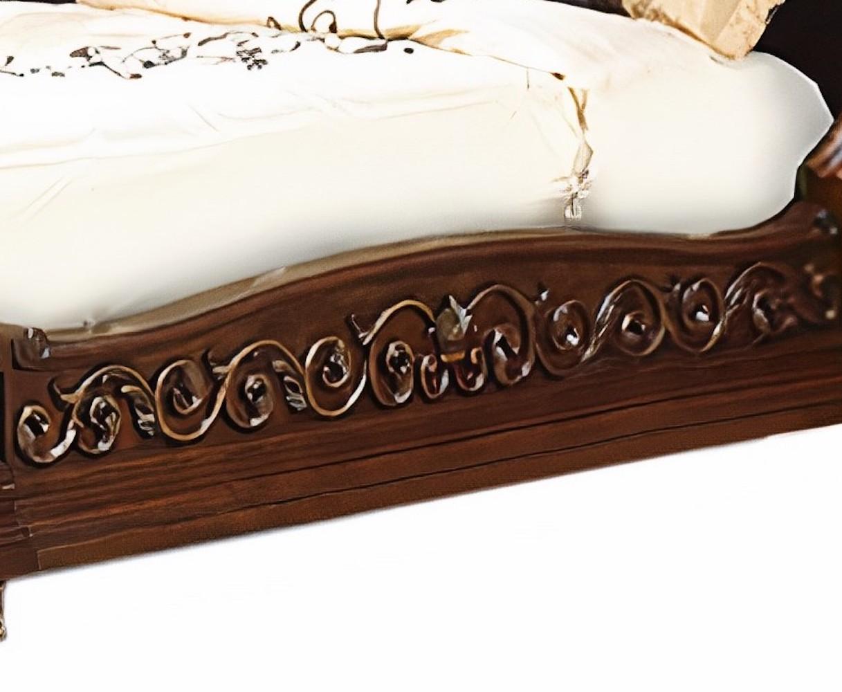 Cleopatra Traditional Style King Bed in Cherry finish Wood Cosmos Furniture