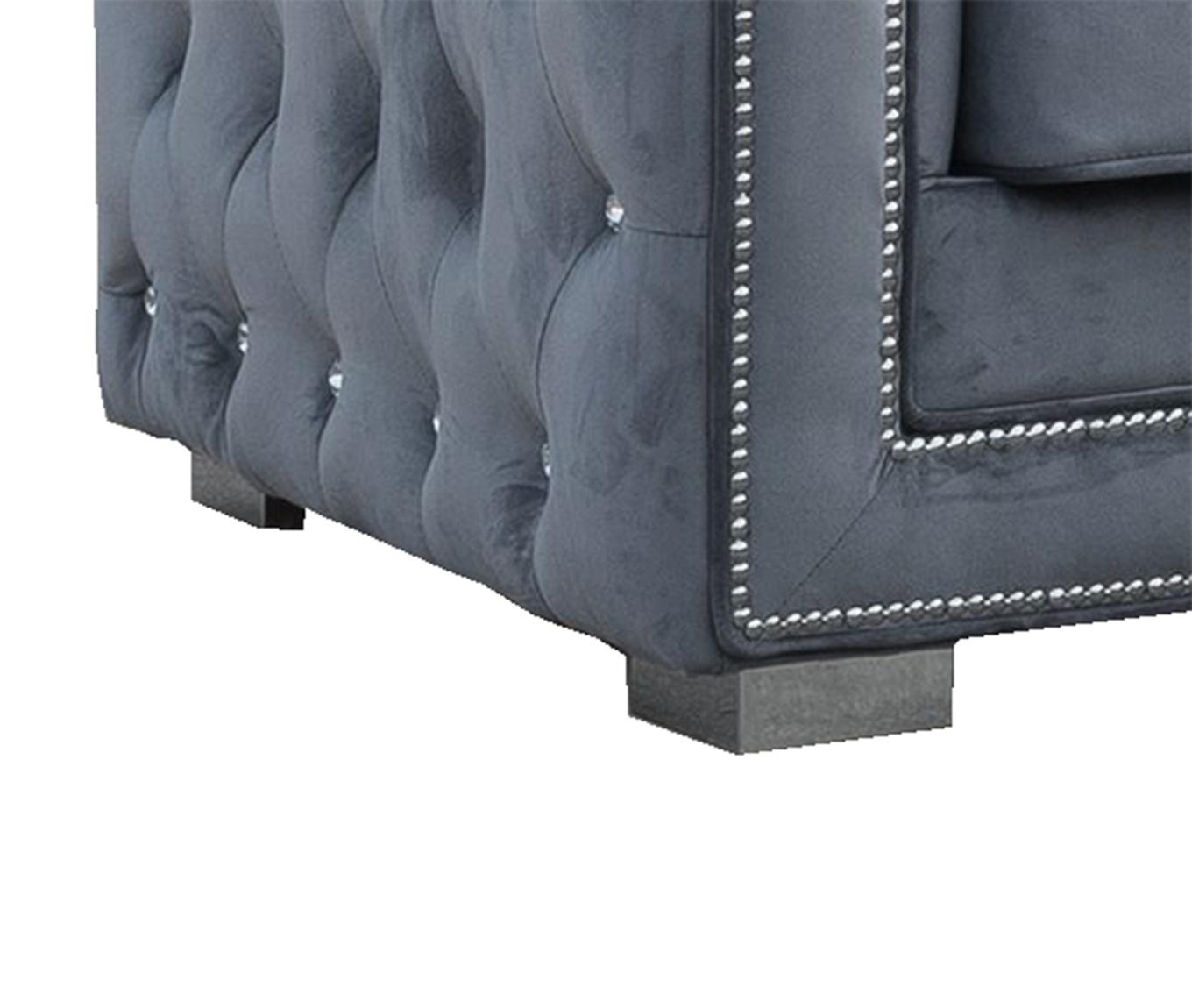 Zion Modern Style Gray Sofa with Steel legs Cosmos Furniture