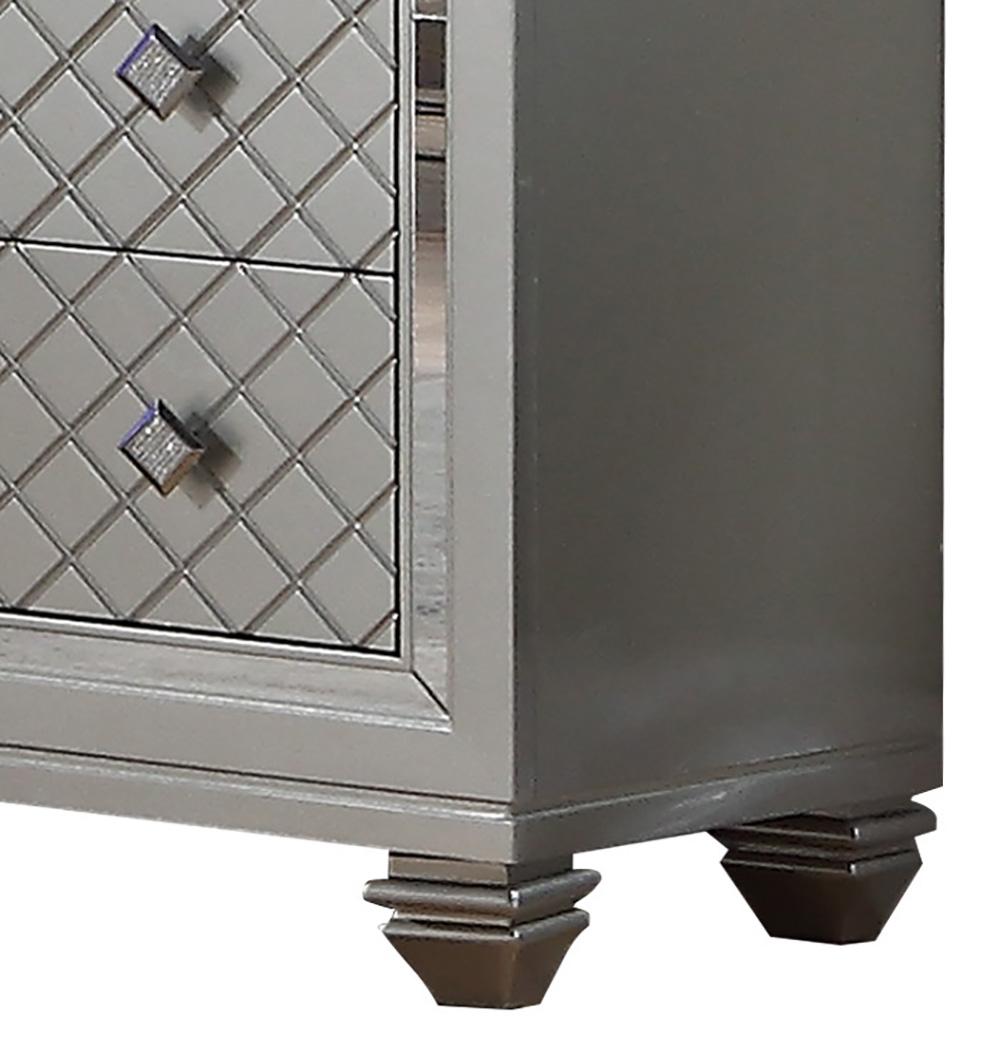 Shiney Contemporary Style Dresser in Silver finish Wood Cosmos Furniture