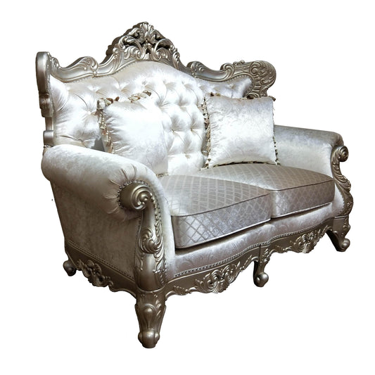 Emily Transitional Style Loveseat in Champagne finish Wood Cosmos Furniture