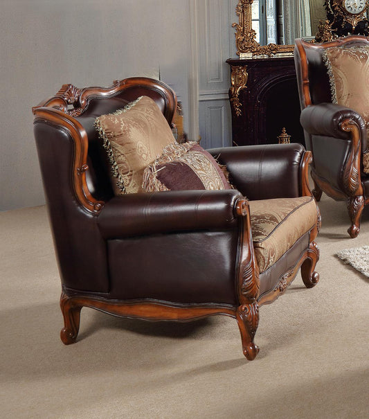 Anne Traditional Style Chair in Cherry finish Wood Cosmos Furniture