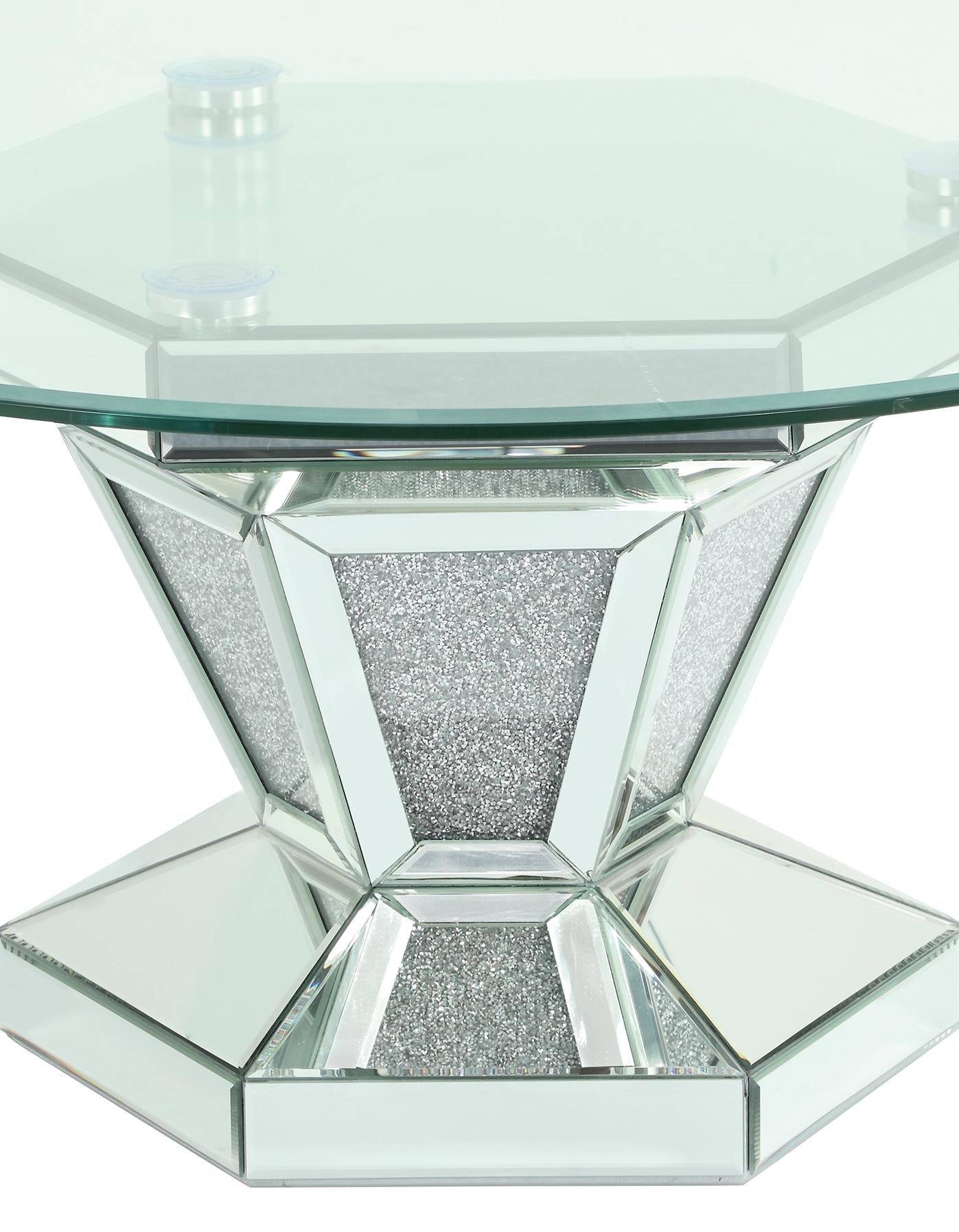 Diva Modern Style Glass Coffee Table with Silver fiinish Cosmos Furniture
