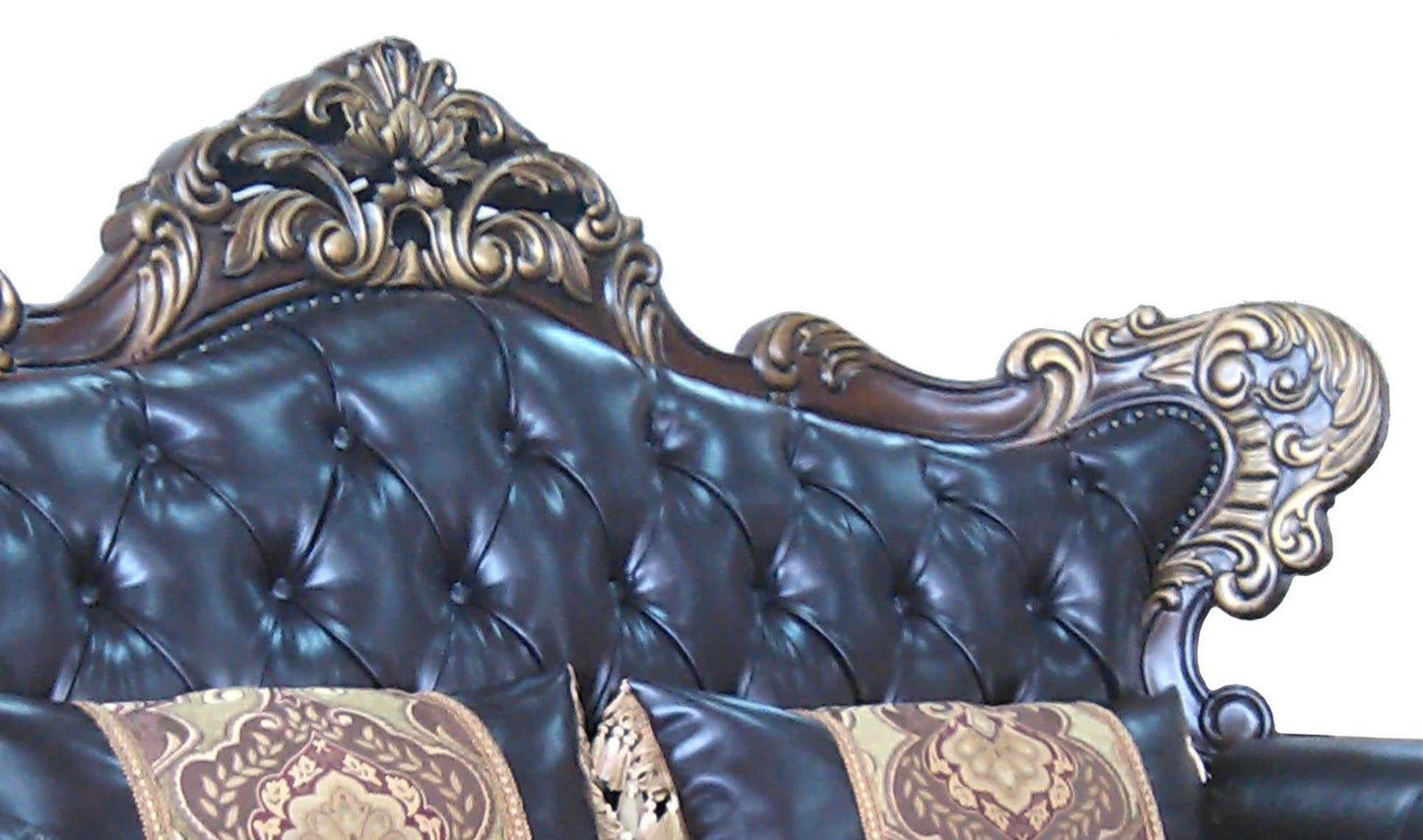 Britney Traditional Style Loveseat in Cherry finish Wood Cosmos Furniture