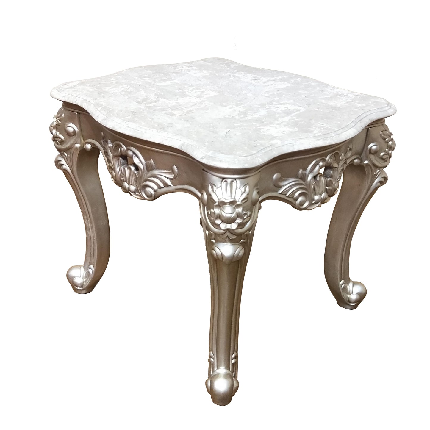 Ariel Transitional Style End Table in Silver finish Wood Cosmos Furniture