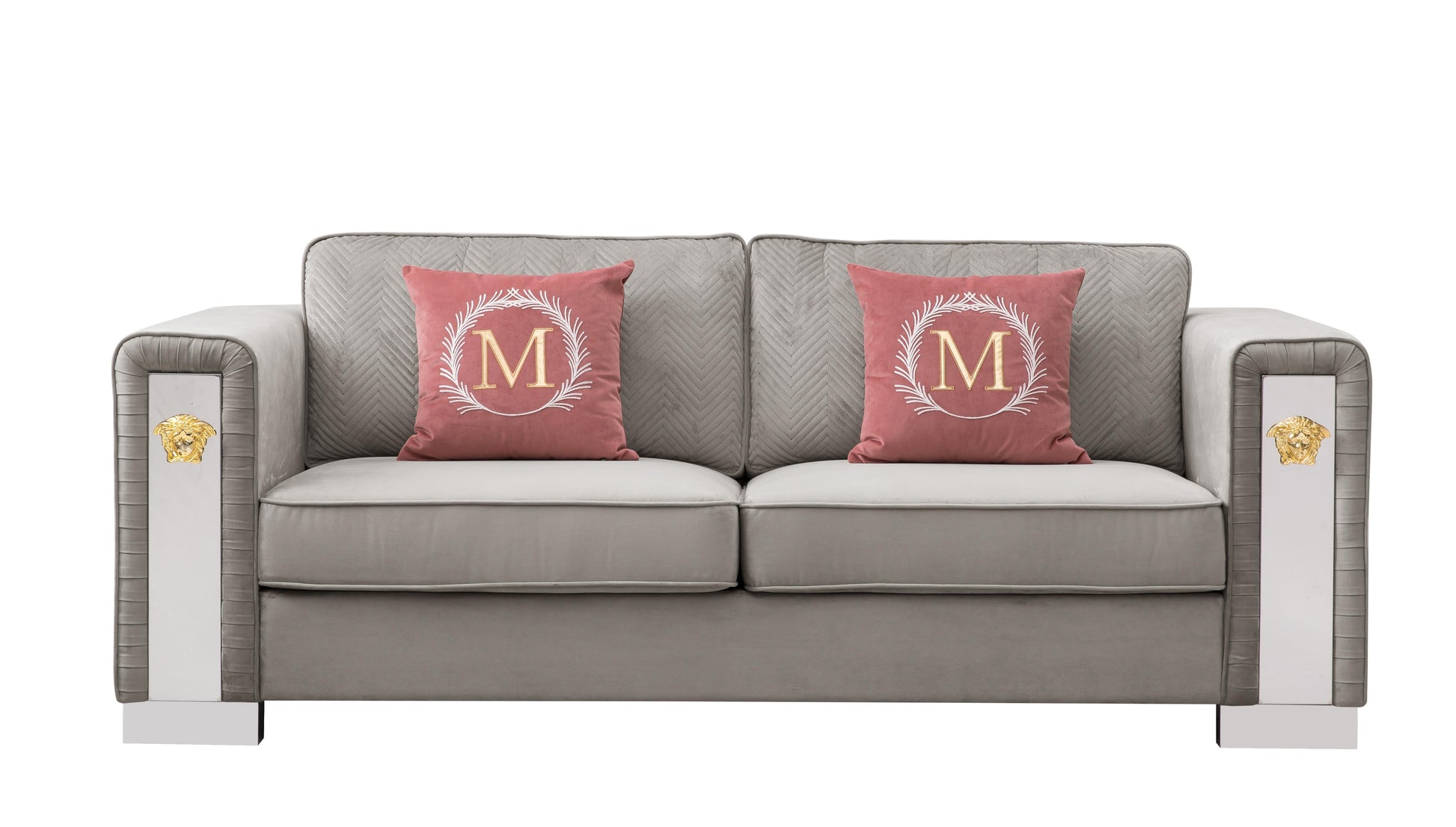 William Modern Style Gray Sofa with Metal legs Cosmos Furniture