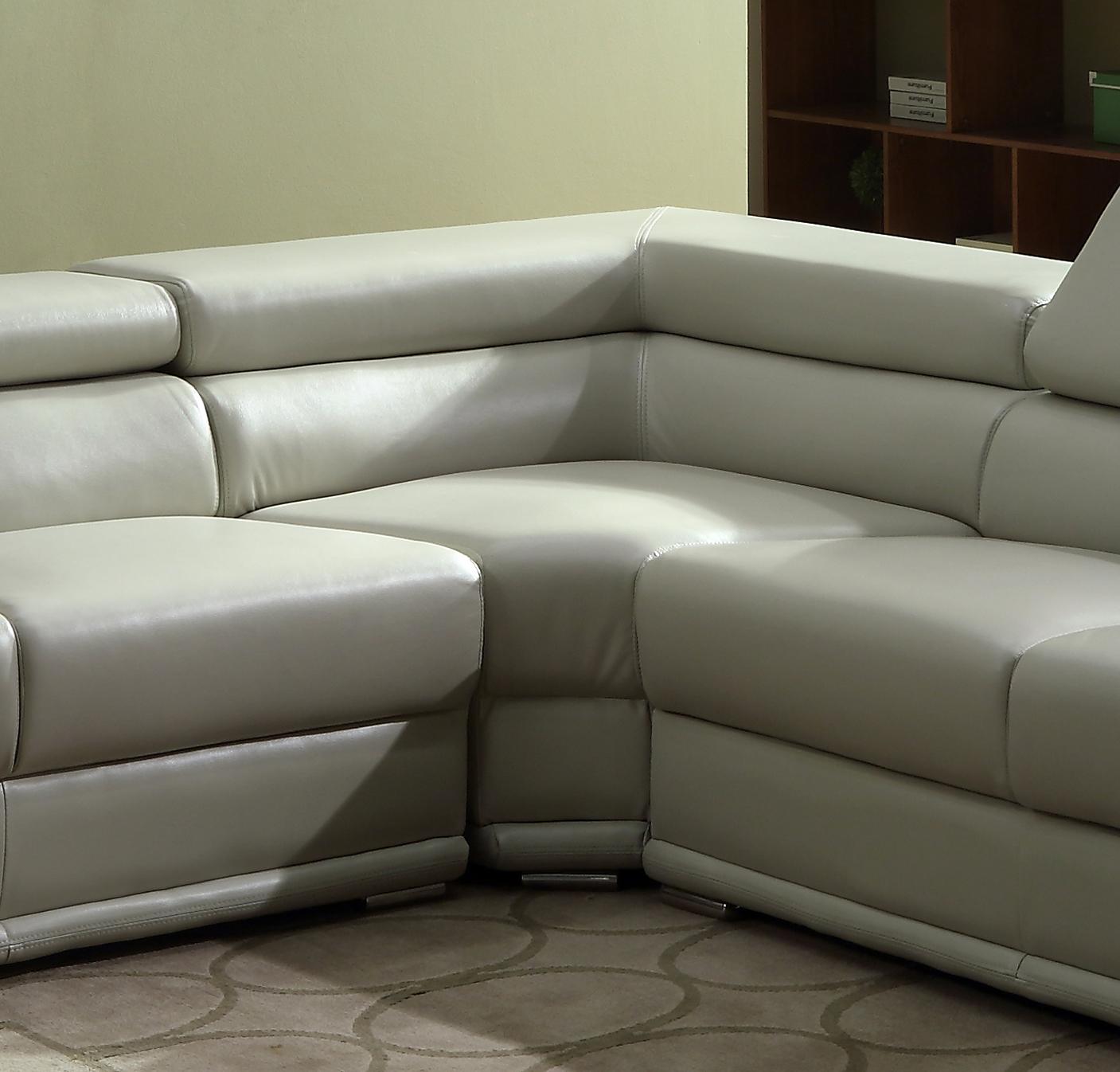 Zenith Beige Sectional in Faux Leather Cosmos Furniture